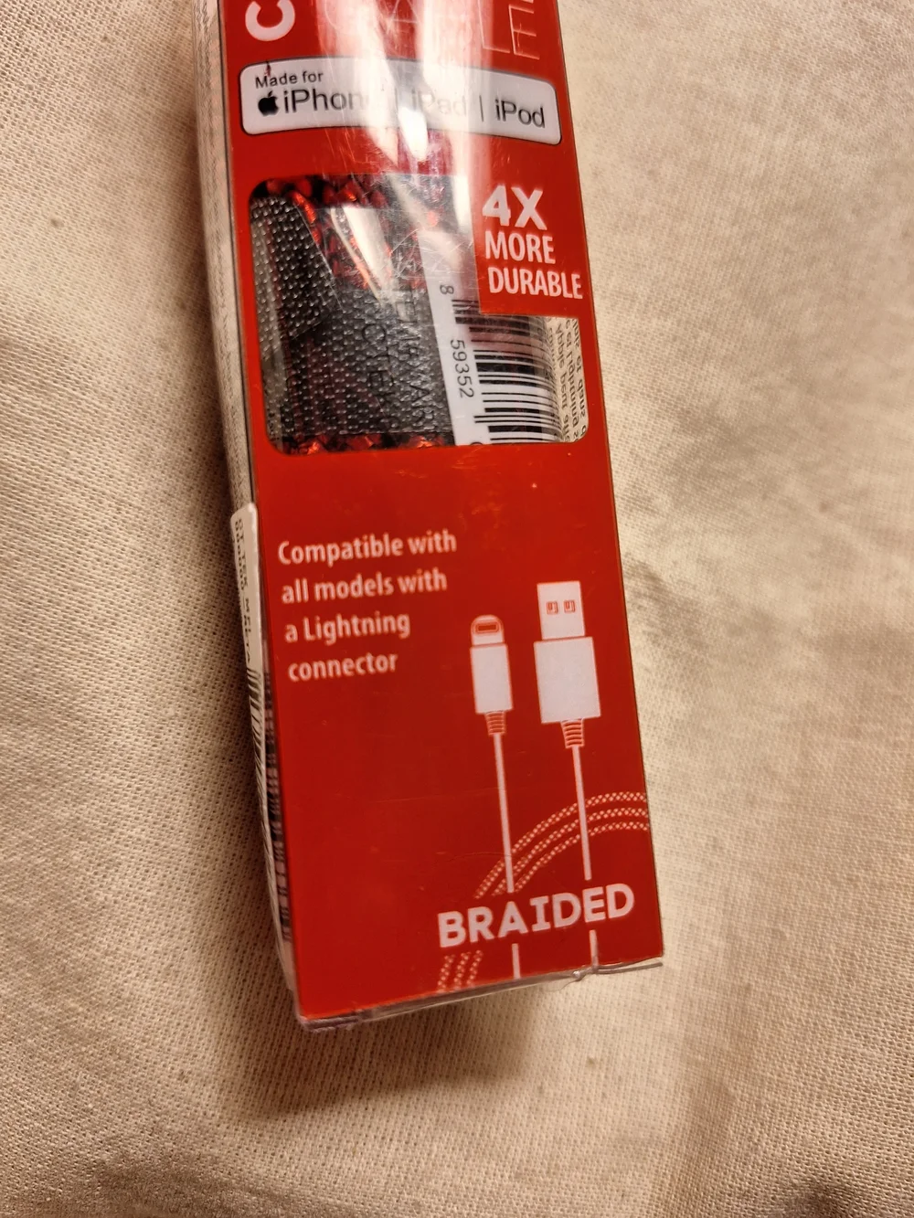 Iphone Ipad Lighting Charging Cable CT TEK 6ft Apple Certified Braided Nylon New